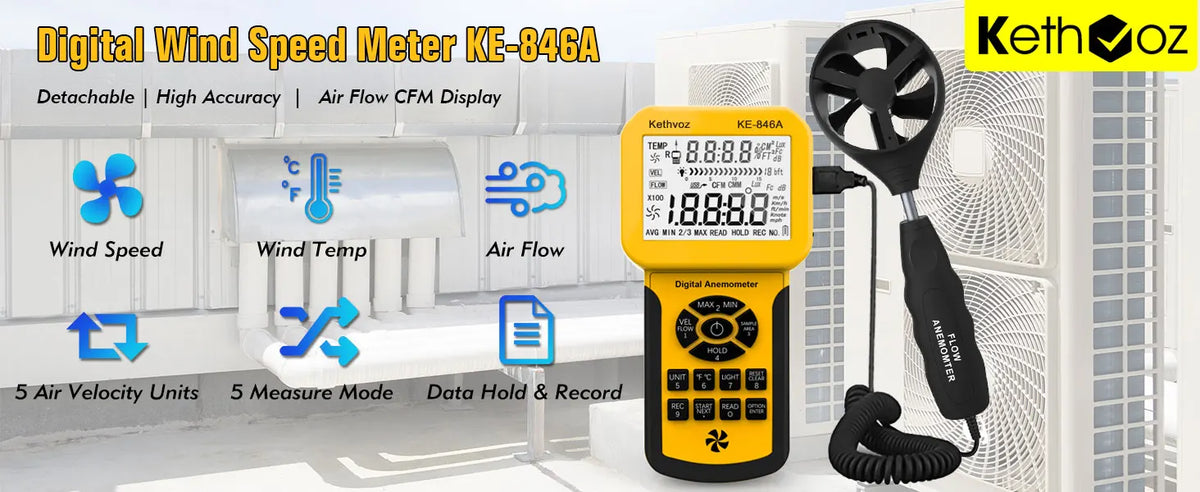 Digital Air Velocity and Airflow Meter - Model Options