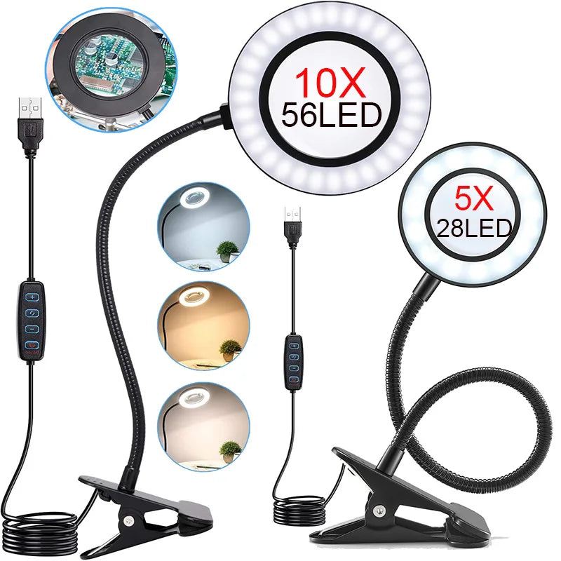مصباح مليء LED قابل لللبس للإضاءة المجمعة - 5× أو 10×