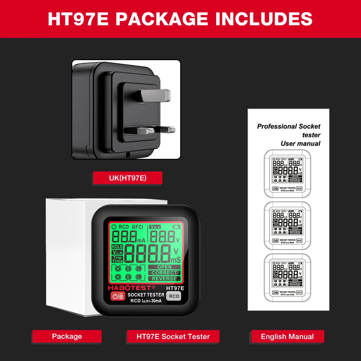 HT97-Series Digital Socket Tester