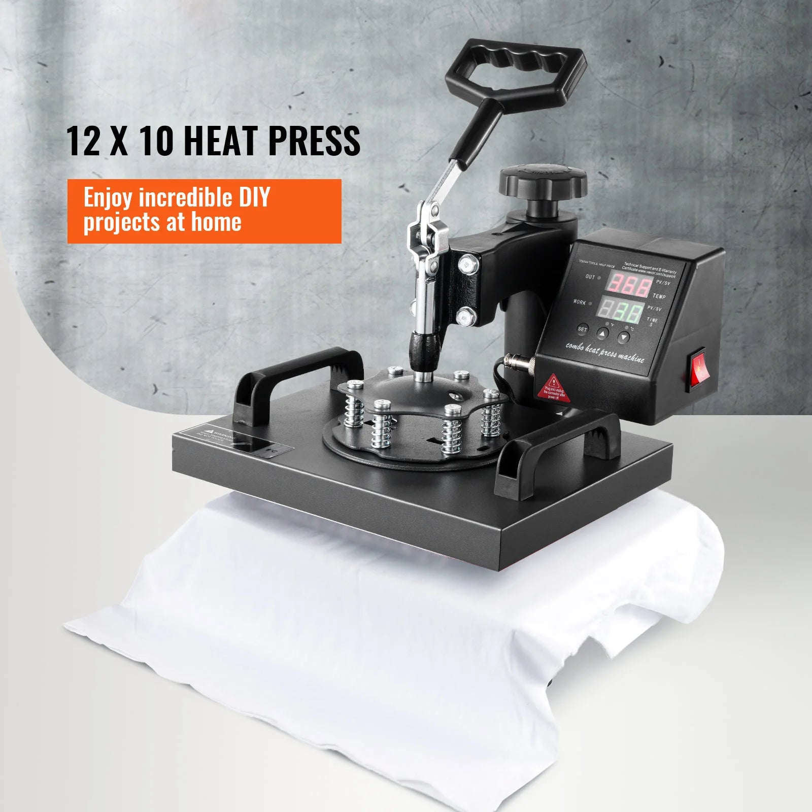 12x10 Inch Dual Digital Heat Press Machine 650W Swing Away