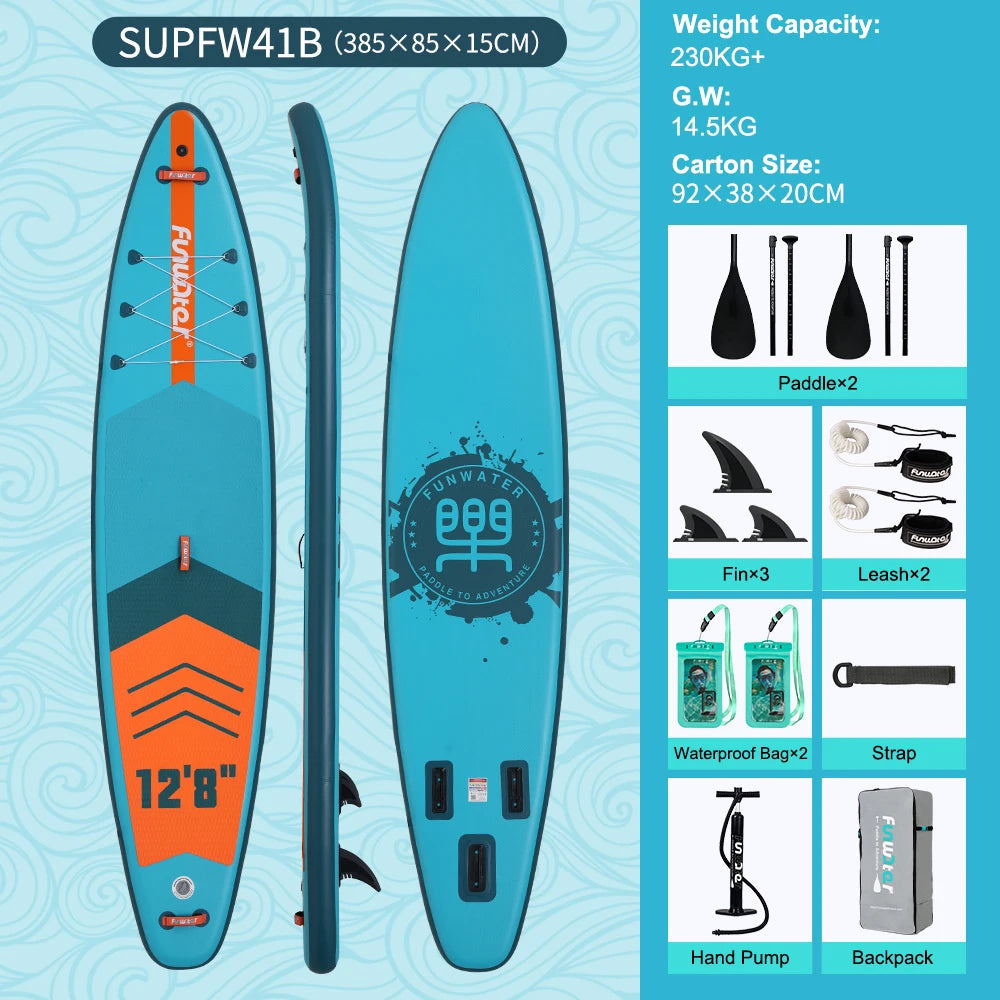 FunWater Inflatable Stand Up Paddle Board Paddling Board Surfboard Surf Sup Board 320-385CM Non-Slip Water Sport Paddle Board