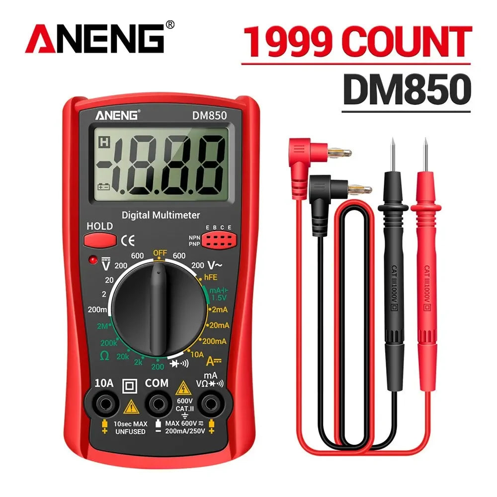 Digital Multimeter Professional 1999 Counts ANENG DM850 AC/DC Votage Current Tester Eletric Automatic Ohm Ammeter Detector Tools