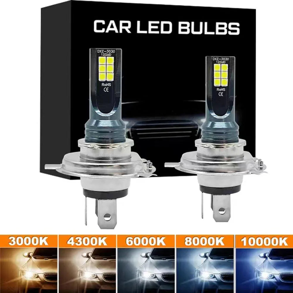 LED Headlight and Fog Light Bulbs 2-Pack 80W 12V-24V
