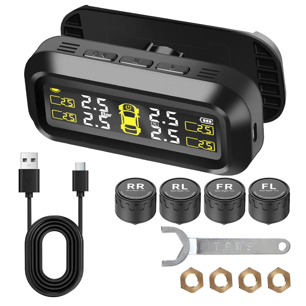 Solar Tyre Pressure Monitor with External Sensors