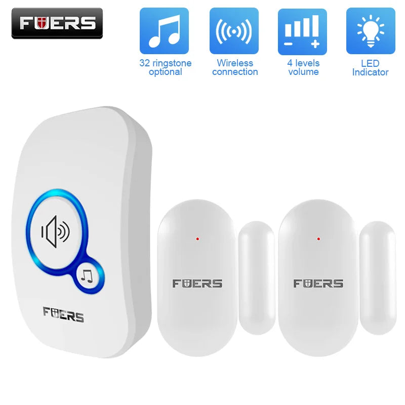 FUERS Wireless Door Sensor Alarm with Visitor Chime
