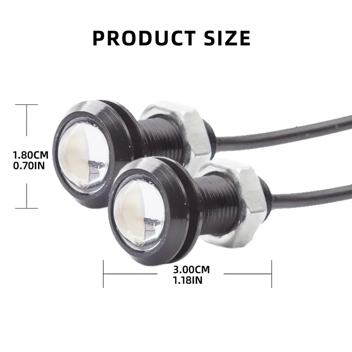 4/10/20PCS 18MM Motorcycle LED Eagle Eye Driving Lights Super Bright DRL Daytime Running Lights Reversing Stop Signal Light