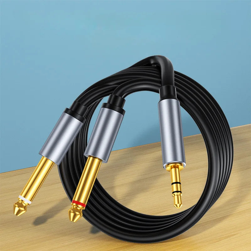 Dual 6.35mm Audio Cable, 3.5mm/USB-C Source Options