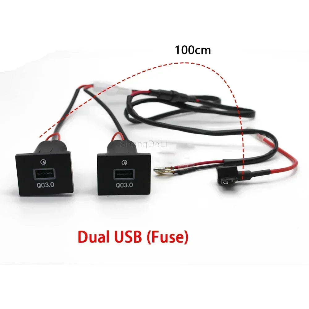 12V/24V Автомобилен заряден адаптер за телефон с двойна QC3.0 Type C PD USB порт за зареждане, захранващ адаптер за Ford Focus 2004-2011 mk2 аксесоари