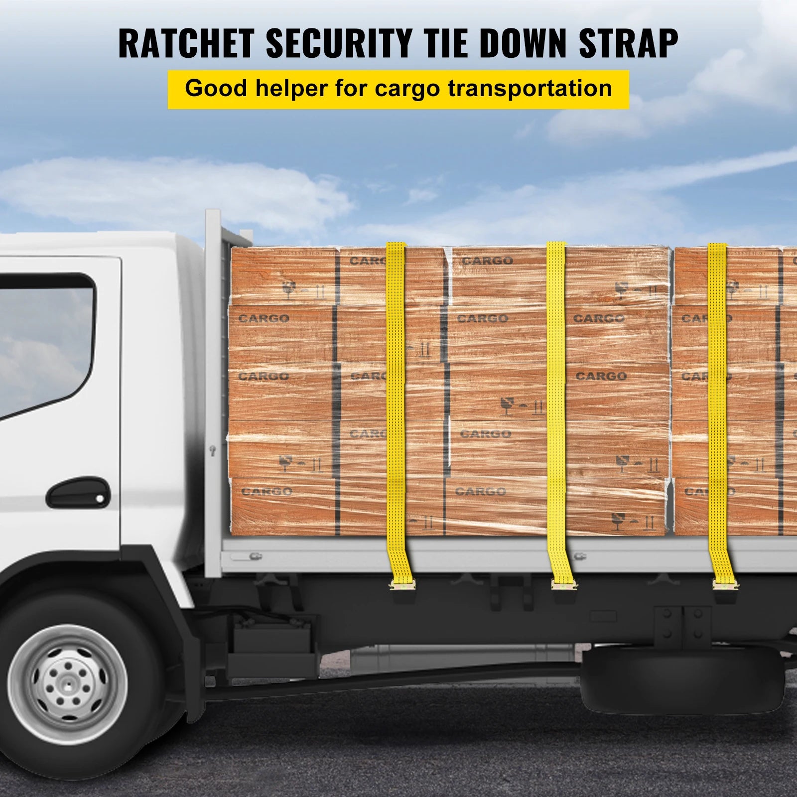 E-Track Ratchet Straps 2" Heavy-Duty Tie-Down Set 4,400 lbs Strength