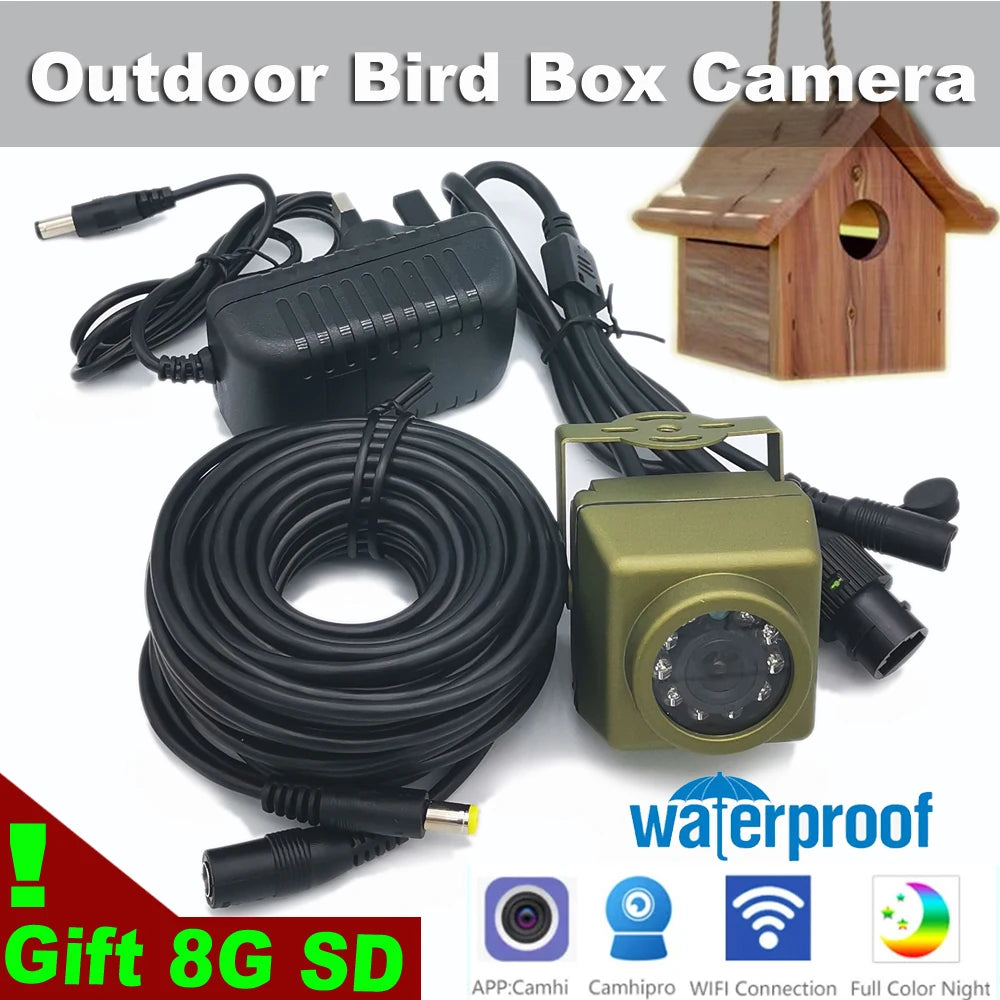 Kit de cámara para aves al aire libre 5MP con WiFi y visión nocturna