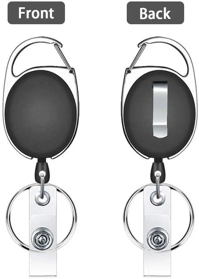 Retractable Crystal ID Badge Reel Keychain