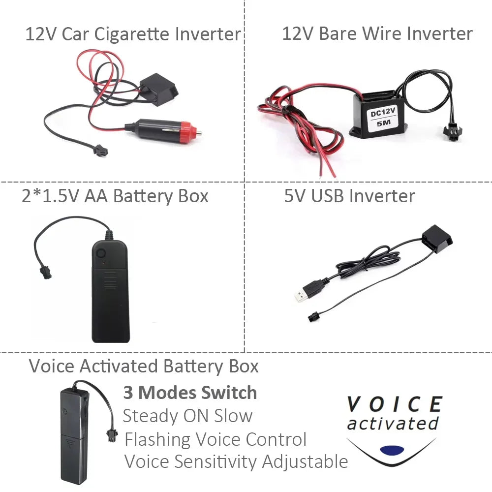 Dekoratívne svetelné pásy do interiéru auta – EL Ambient Glow Wire