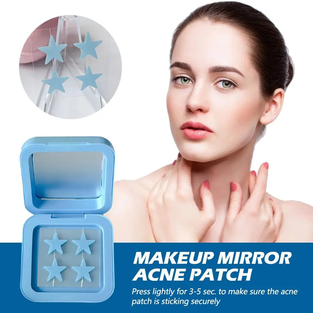 Blue & Yellow Stars Hydrocolloid Acne Patches with Mirror Storage Box