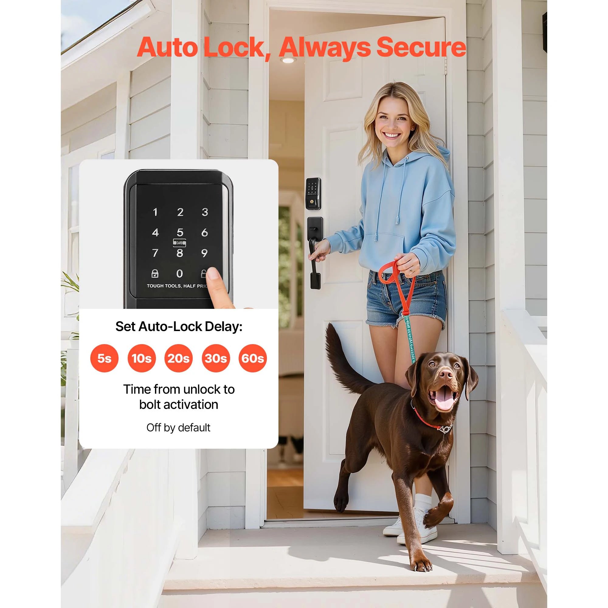 Keyless Entry Door Lock with Keypad, Auto-Lock & 100 User Codes