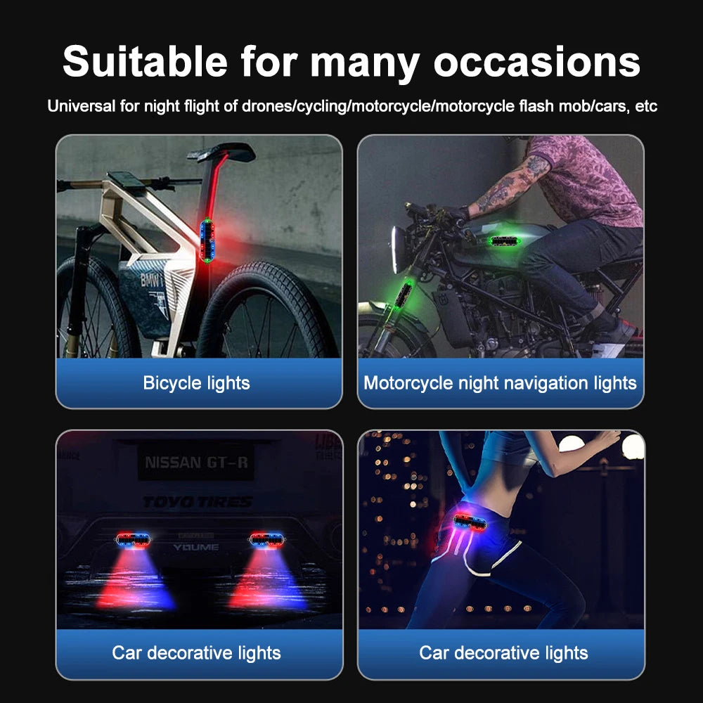Car Solar Charging-free Anti-rear Collision And Explosion-proof Safety Light Motorcycle Brake Tail Light Modified Flash Light