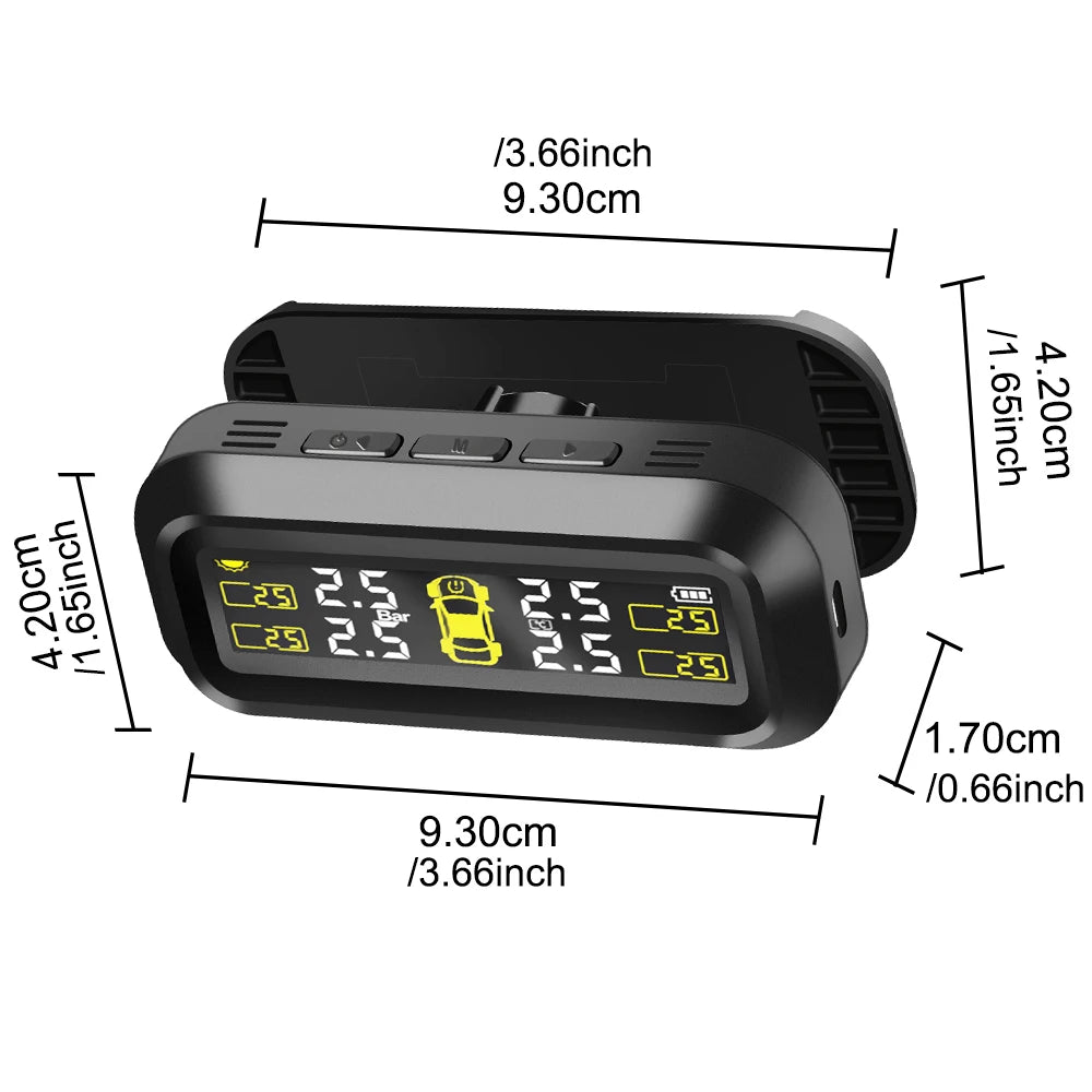 Solar TPMS Tire Pressure Monitoring System with External Sensors