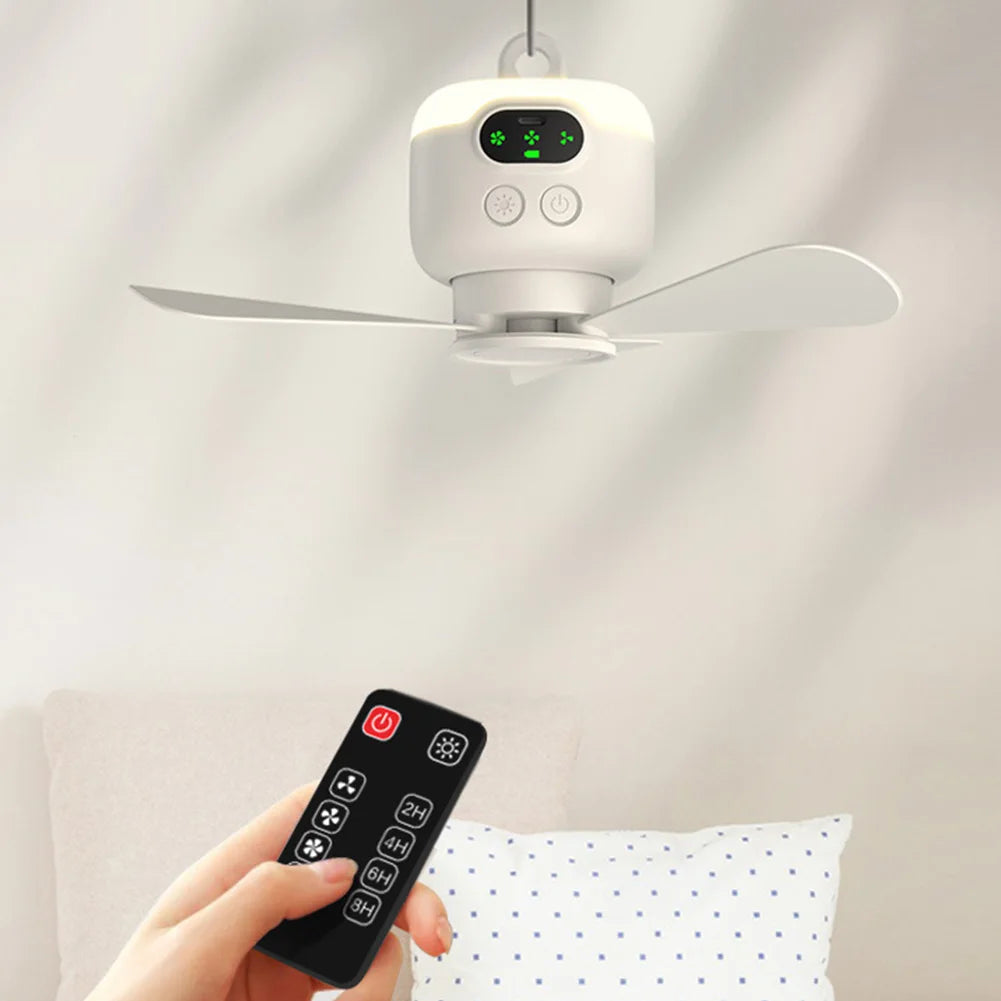 Rechargeable Wireless Camping Fan Light with Remote Control