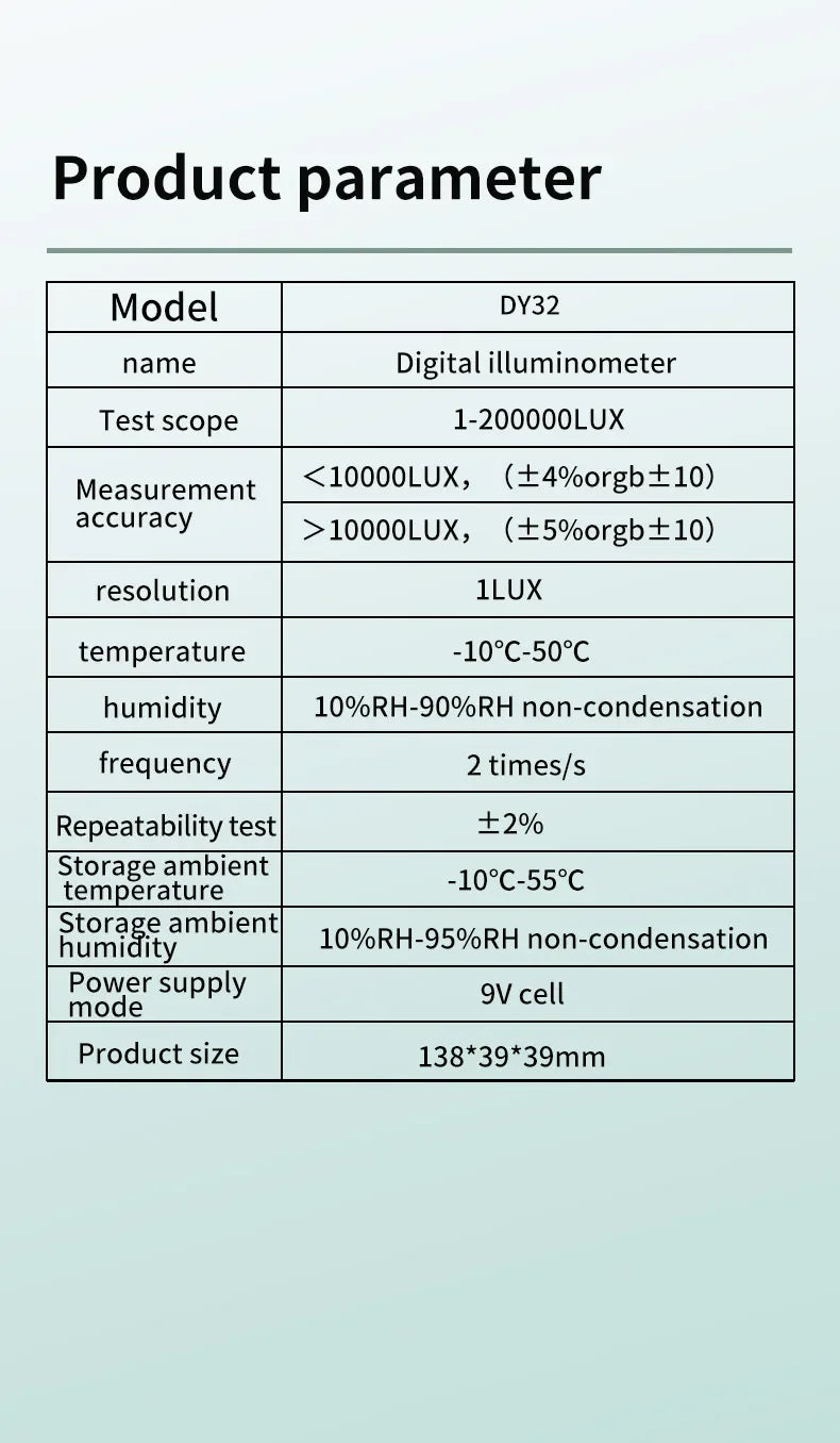 DY38 digitale geluidsniveaumeter