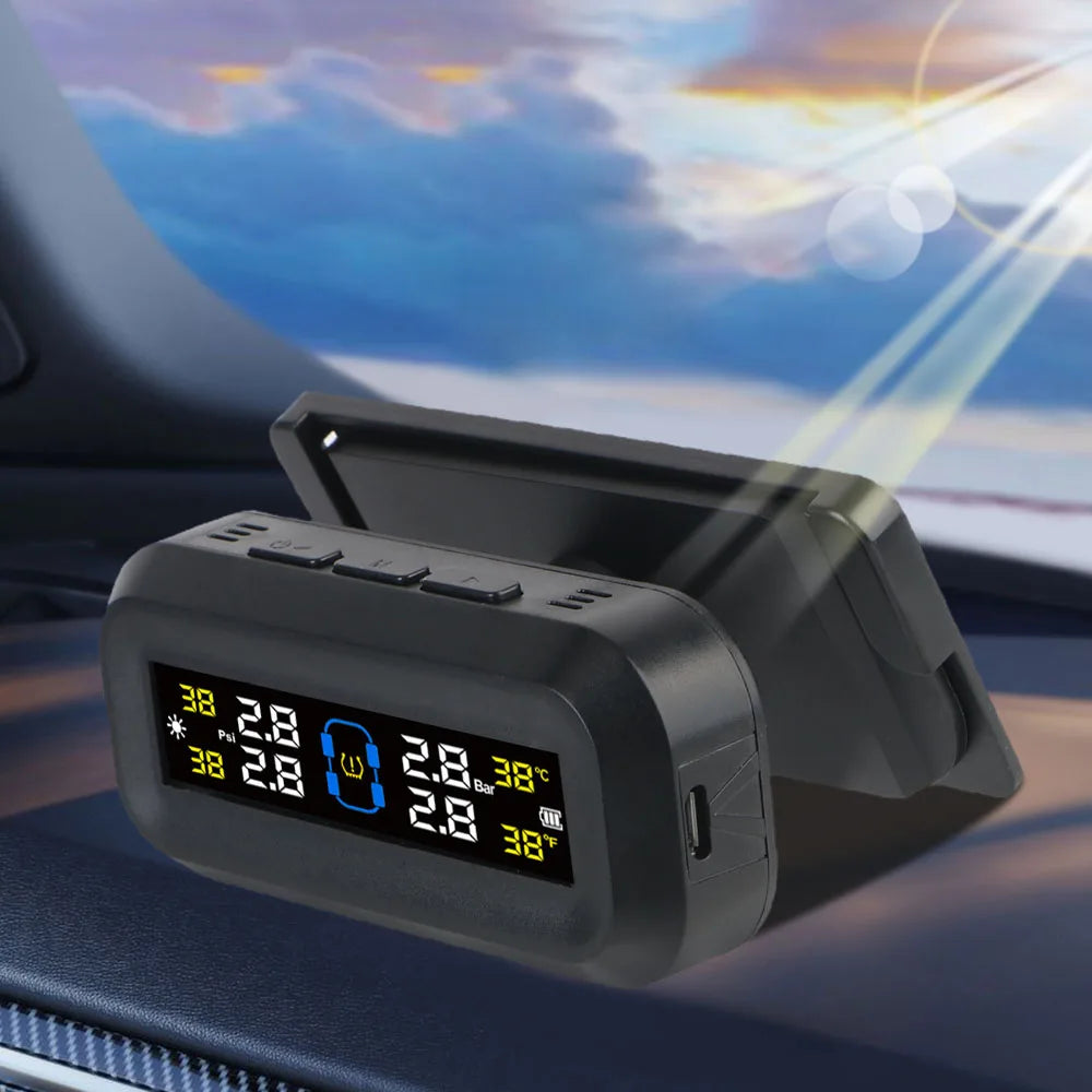 Solar TPMS Tire Pressure Monitoring System with External Sensors