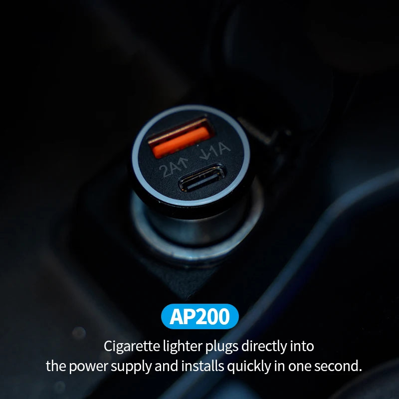 Universal Mini Car Charger GPS Locator Tracker Cigarette Lighter iPhone USB Type-C Find My ios Official App GPS Vehicle Tracke