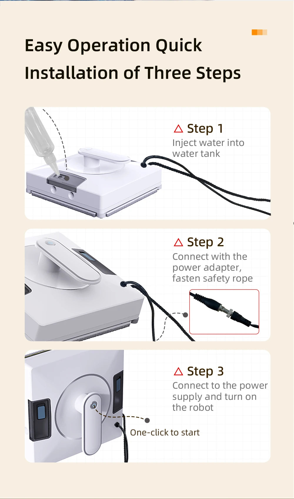 Window Cleaning Robot with Smart Navigation & 4-Way Water Spray