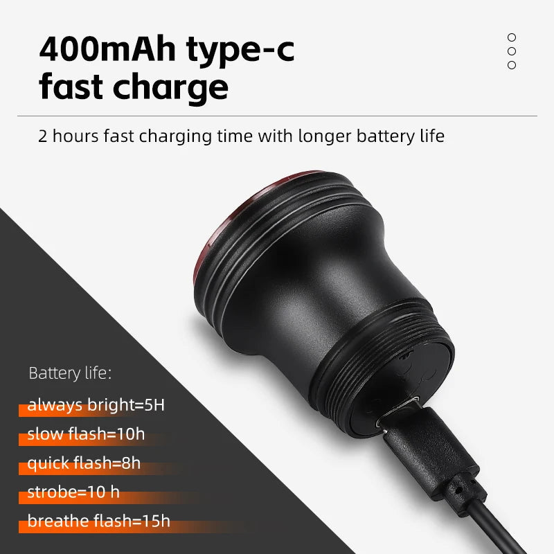 WEST BIKING Bike Tail Light Smart Sensing MTB Road Bike Rear Light IPX6 Waterproof Type-C Charging Taillight Cycling Accessory