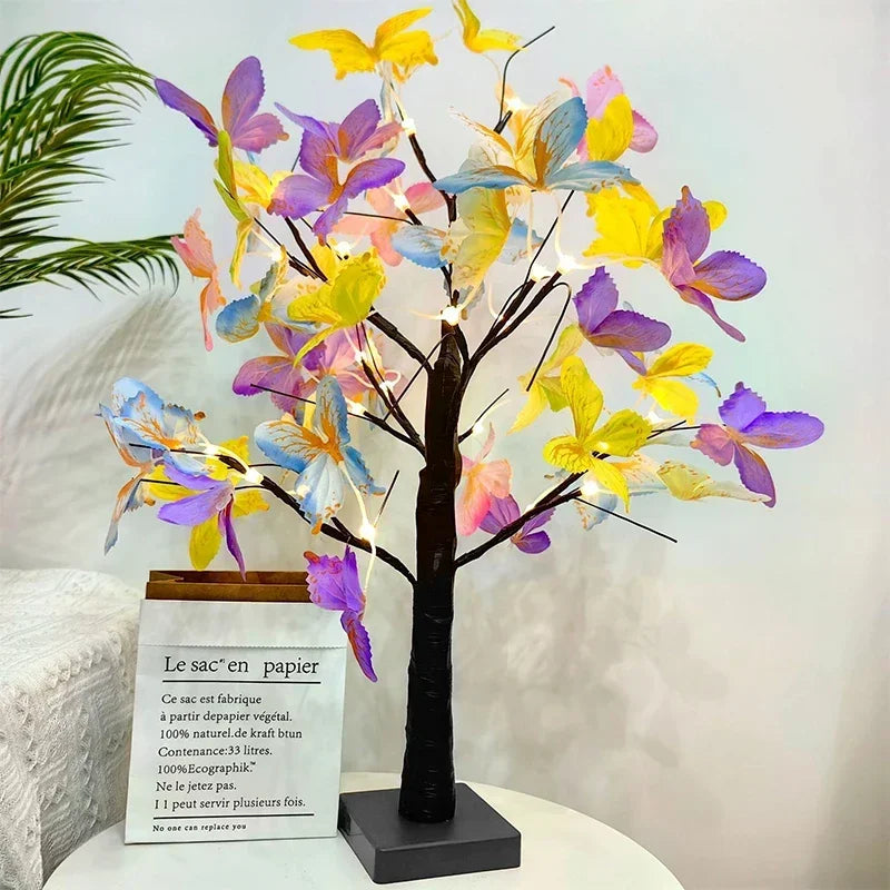 Butterfly Branch LED Table Light, USB or AA Power