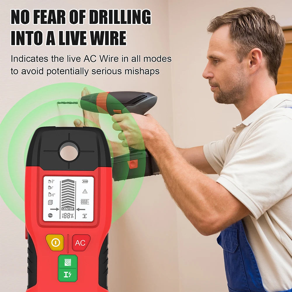 HW-100 Wall Stud Finder with Metal & AC Scan Modes