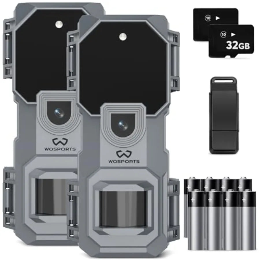 Mini Trail Camera 2 Pack with 32MP Photos and 1080P Video