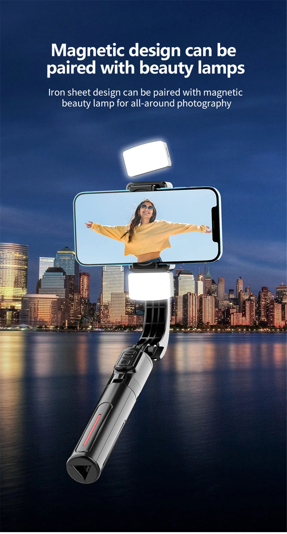Mobile Video Stabilizer Bluetooth Selfie Stick Tripod