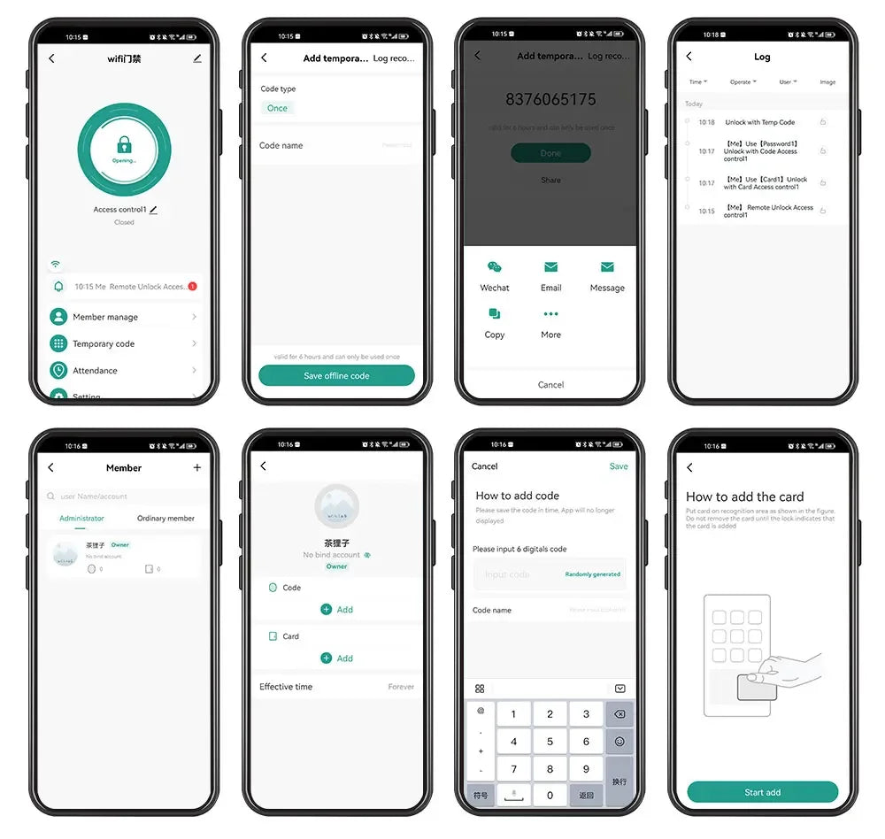 WiFi Tuya RFID přístupový ovladač IP68 S10