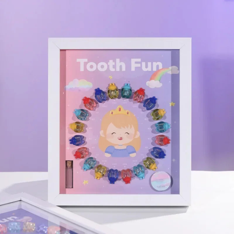 Caixa de recordação para dentes de bebé com janela de exposição