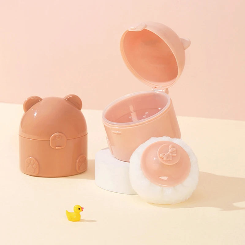 Estojo para esponja de maquilhagem em forma de urso com peneira