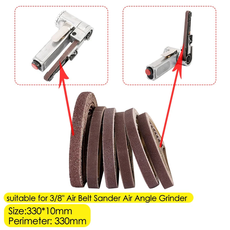 330 x 10mm Sanding Belts, 120-Piece Mixed-Grit Set