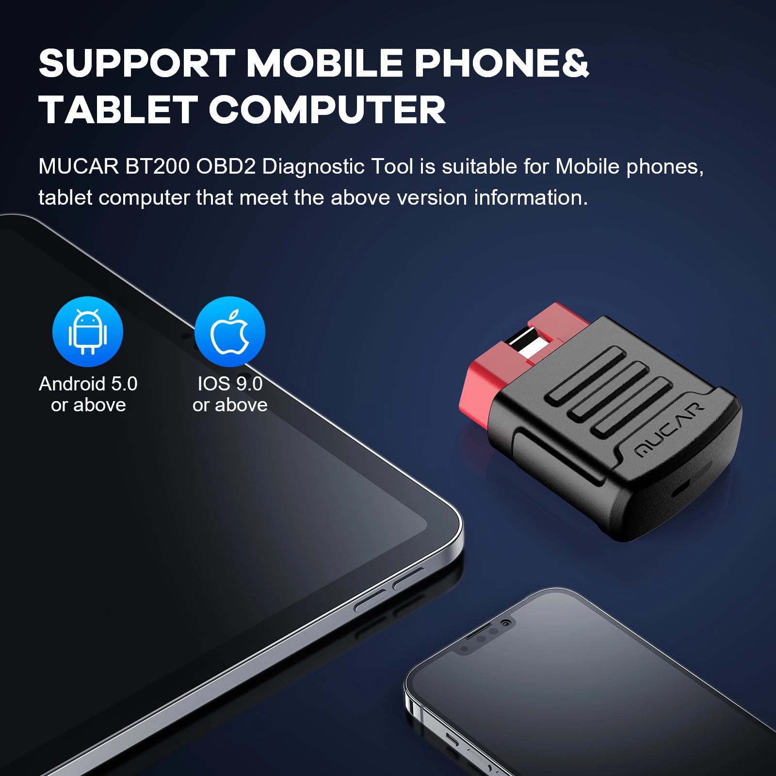 MUCAR BT200/BT200 Pro OBD2 Diagnostic Scanner for All Cars