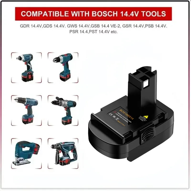 Adaptador BOS18BS14 para baterias Bosch e ferramentas de 14,4 V