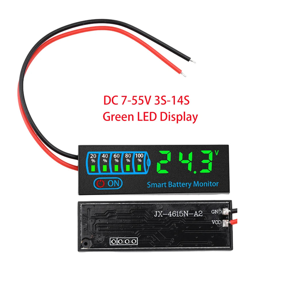 1-7S 2-8S 3-14S Battery Level Indicator 18650 Lithium Universal Battery Capacity Charge Tester LED Indicator Light Display Board