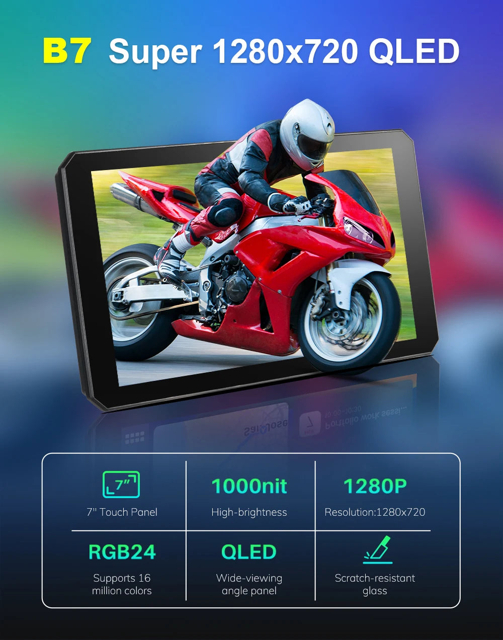 Navegador portátil para motocicleta B7 para BMW R1200 R1250GS S1000 M1000 XR ADV, táctil, al aire libre, impermeable, protector solar, CarPlay, Android Auto