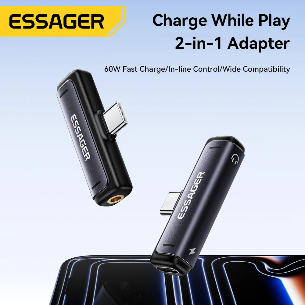 USB-C Dual-Port Adapter, 3.5mm or USB-C Audio Options