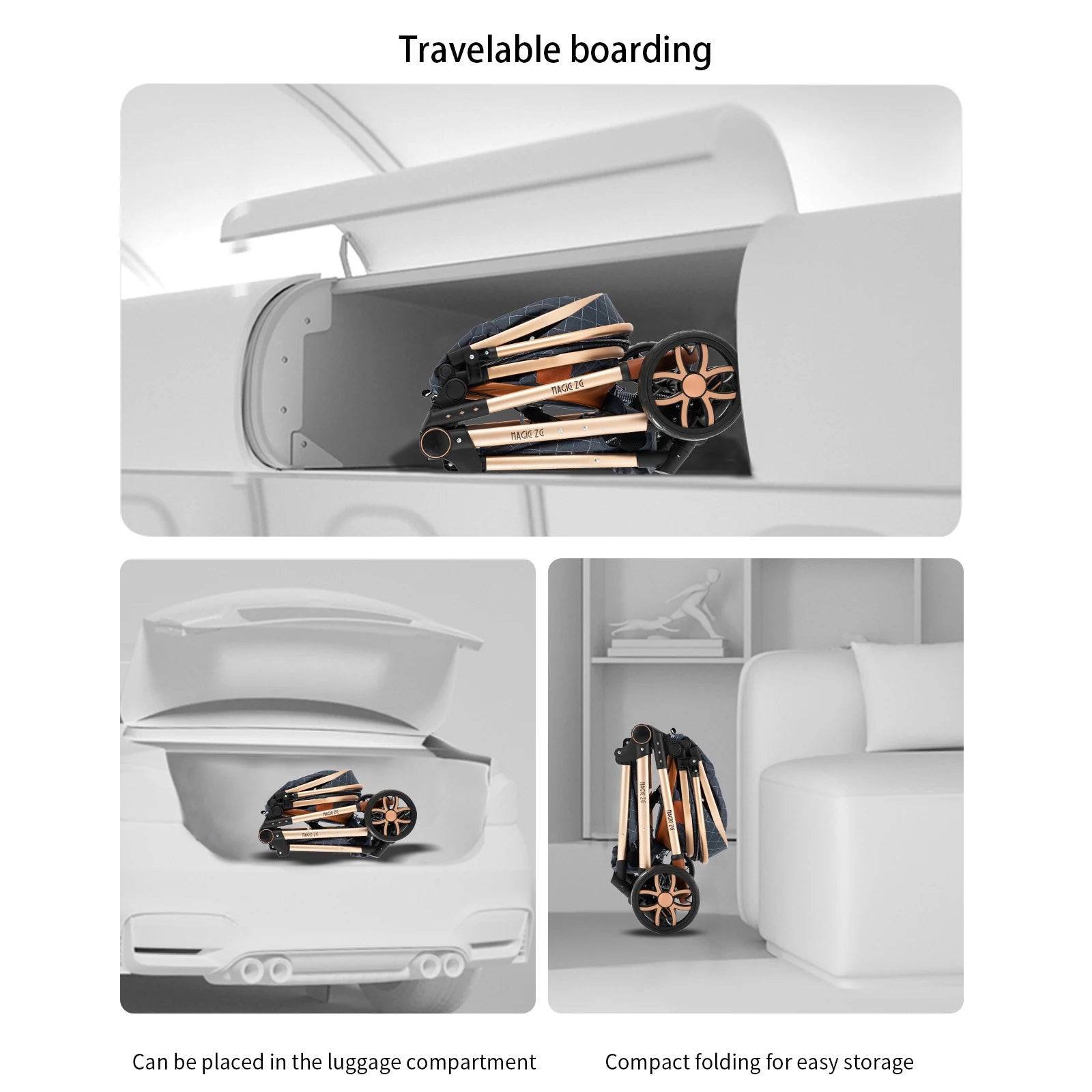 Baby Stroller 3‑in‑1 Lightweight Multifunction Carriage for Newborns