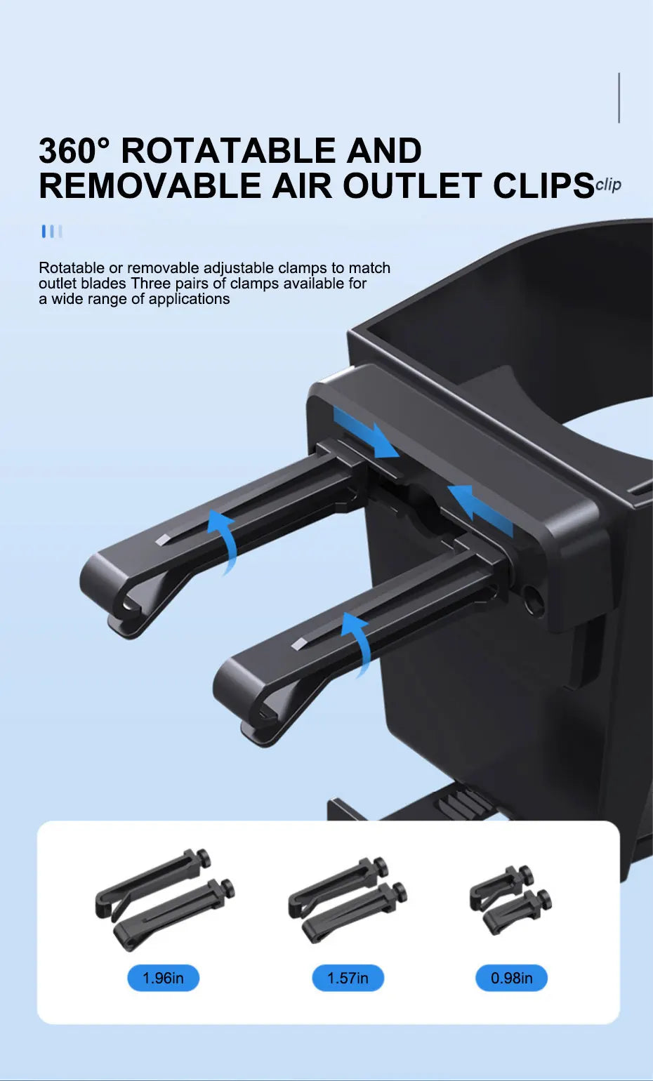 SEAMETAL Car Air Vent Drink Holder Expander Universal Adjustable Bottle Mount for Cold Drink Stable Anti Shake Auto Cup Holder