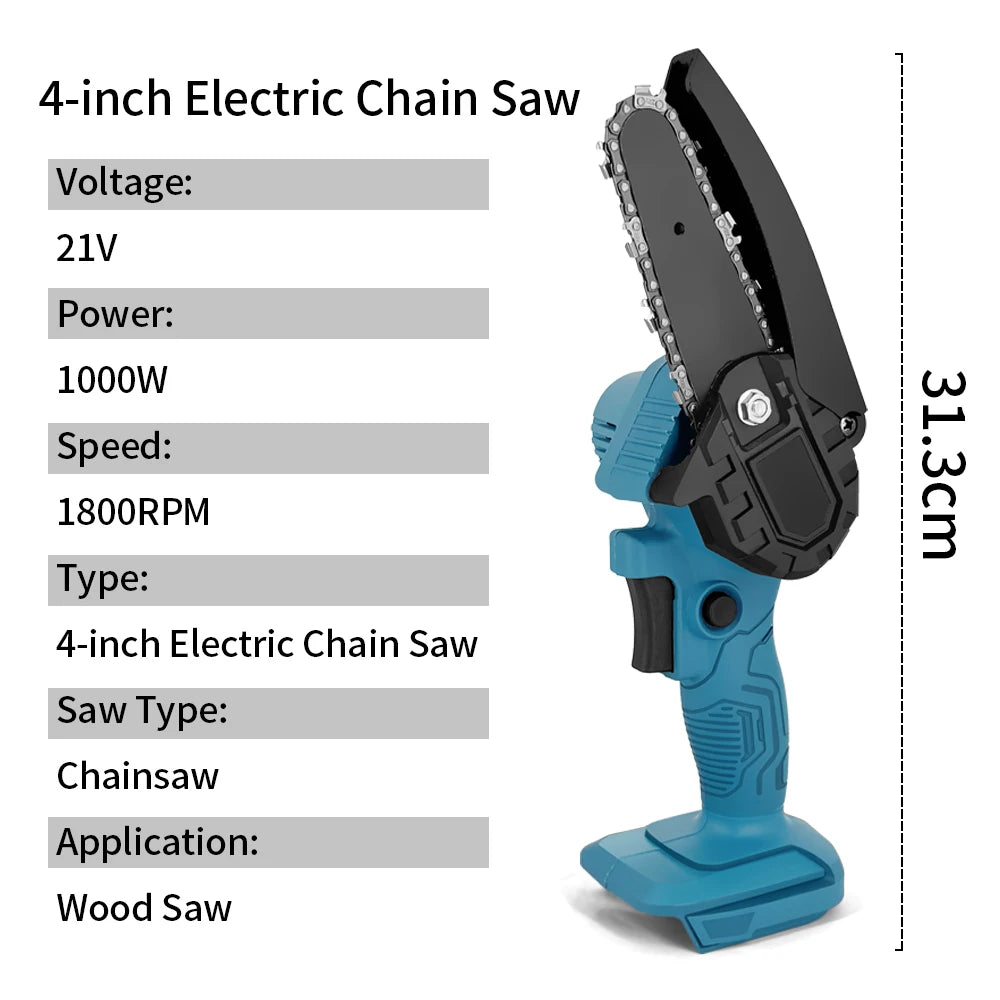 Cordless Mini Chainsaw Body, 4 or 6 Inch