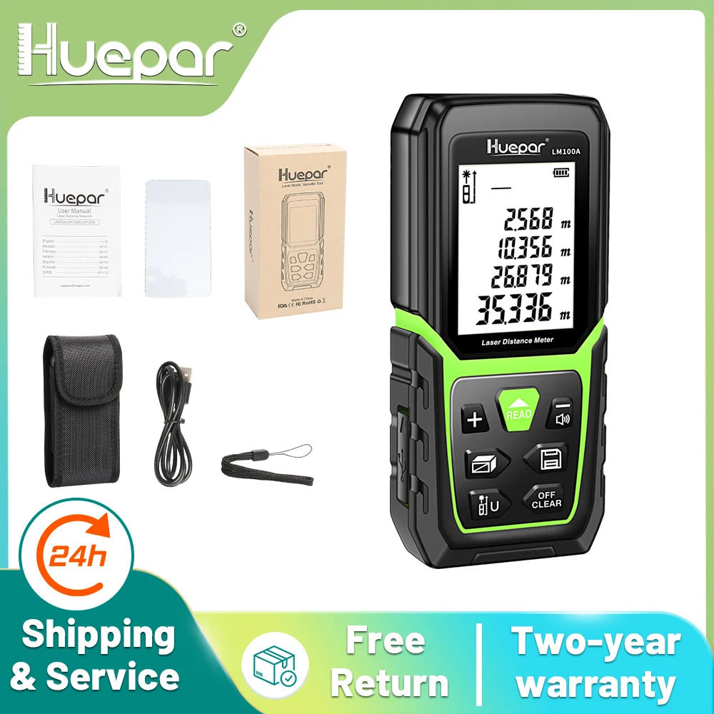 Rechargeable Laser Distance Meter with Angle Sensor