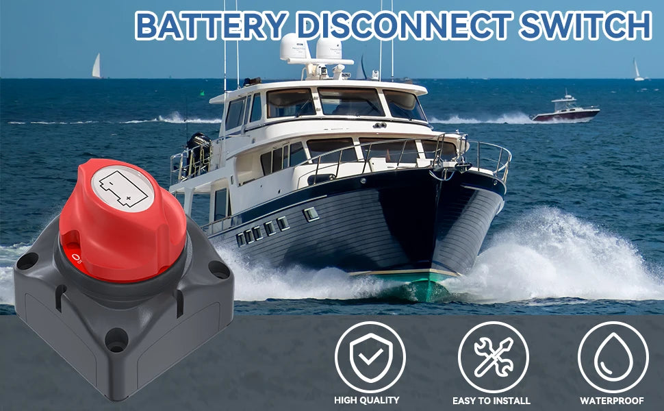Interrupteur de déconnexion DaierTek 12V 48V Interrupteur Batterie RV Voiture Marine Interrupteur de batterie Coupure en cuivre pour bateau ATV UTV véhicules