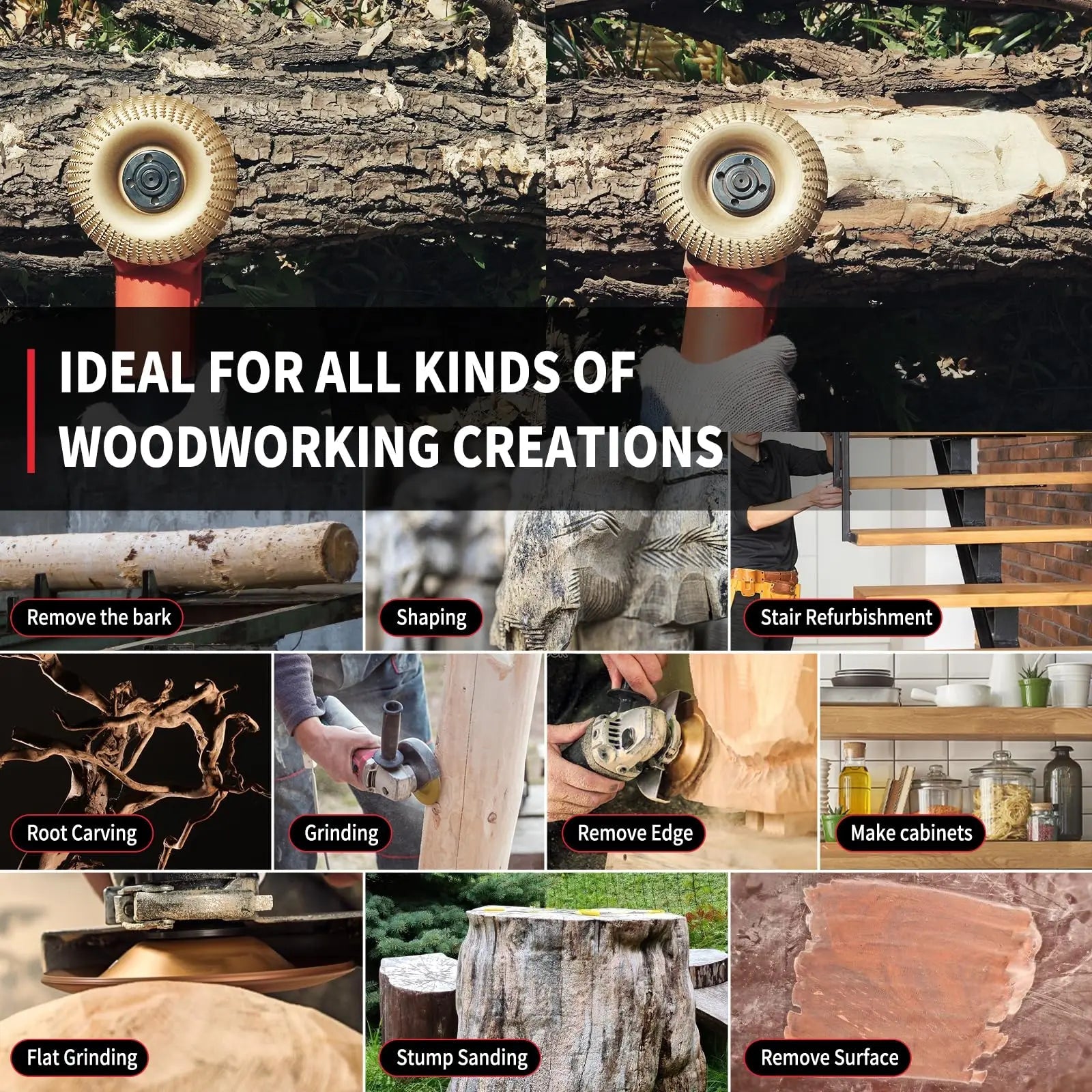 1/3pcs Woodworking Carving Wheel Polishing Wheel Versatile Sanding Disc Wood Shaping Tool Abrasive Disc 22mm inner diameter