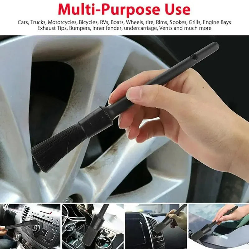 1/5x Car Detailing Cleaning Brushes Soft Detail Brush Wheel Cleaner Auto Dust Removal Brush Car Interior Exterior Accessories