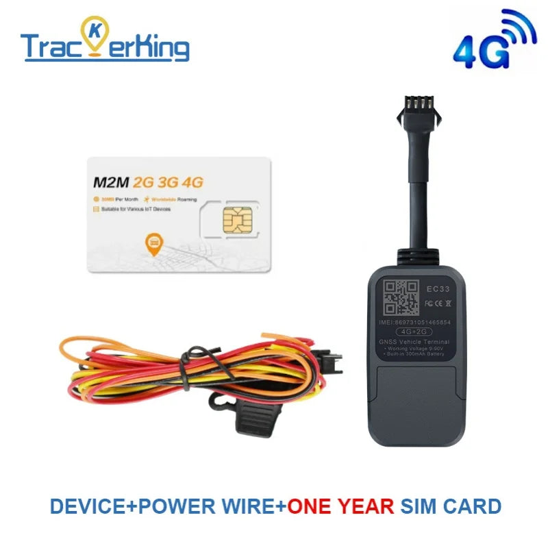 TrackerKing EC33Pura 4G GPS Car/Motor/Bike Tracking Device High Anti-Interference J16 Tracker Rastreador