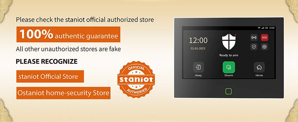 Staniot 7 inch Smart Home Security Alarm System 4G WiFi Touch Screen Built-in 5000mAh Battery Tuya Wireless Security Protection