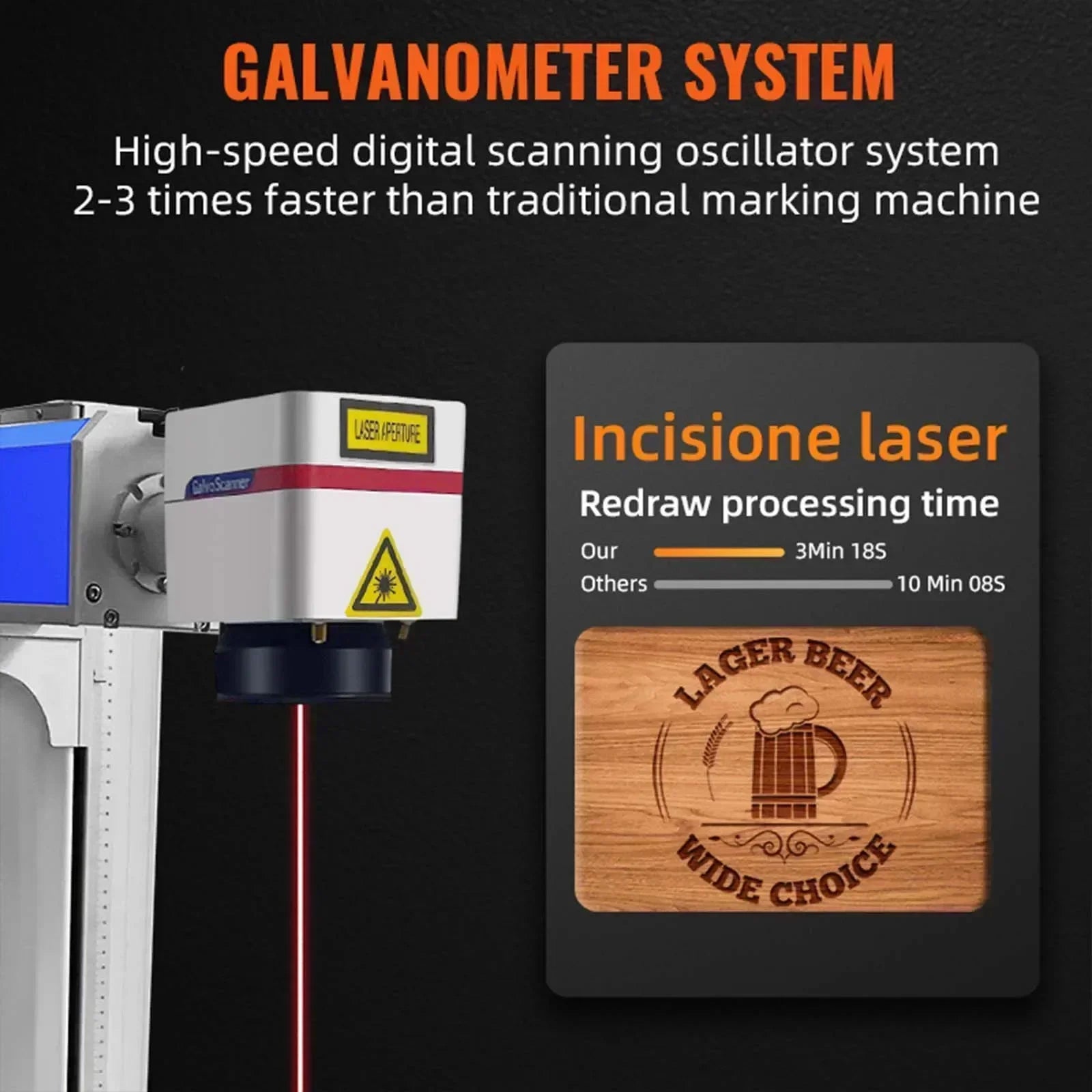 Machine de marquage laser à fibre 30W/50W pour gravure sur métal