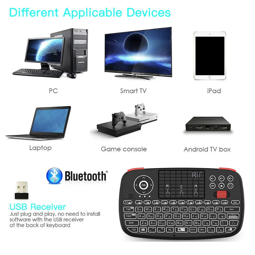 I4 Mini Wireless Keyboard with Touchpad